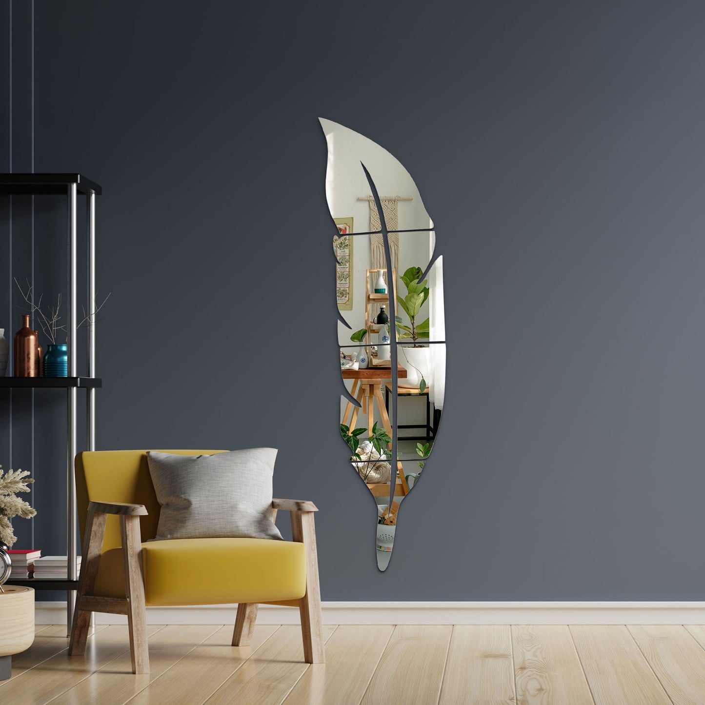 3D Acrylic Wall Leaf Mirror