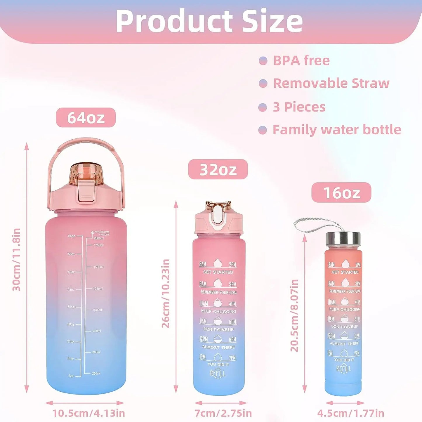 3Pcs Gradient Bottle Set