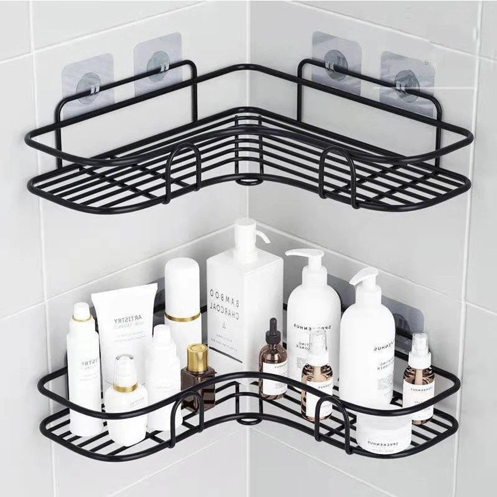 Bathroom Corner Metal Shelf Rack