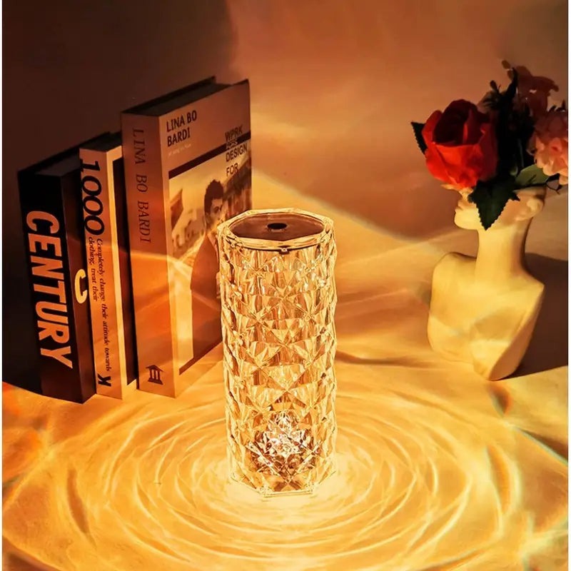 Diamond Rose Crystal Lamp 16 Color Changing