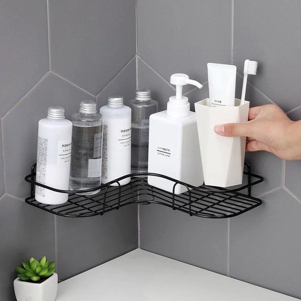 Bathroom Corner Metal Shelf Rack