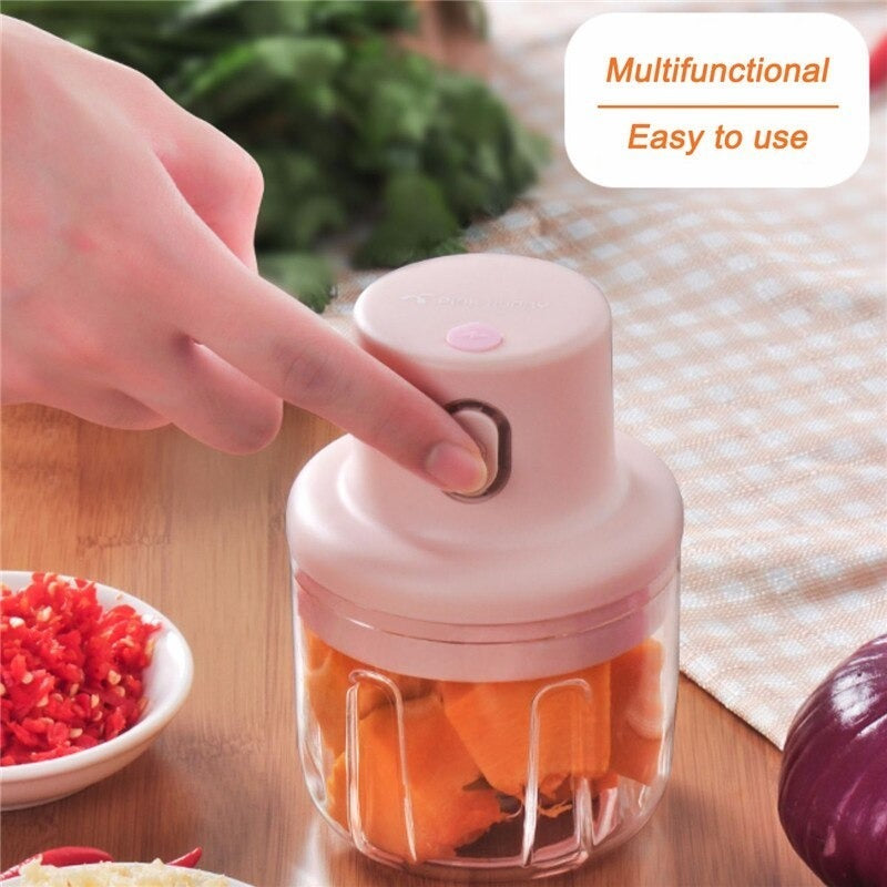 250ML Mini Electric Garlic Food Chopper Ginger Vegetable Crusher