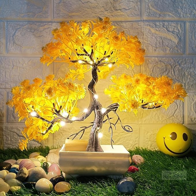 Artificial Bonsai Tree Yellow Decoration Piece